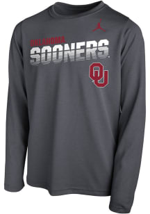 Nike Oklahoma Sooners Youth Charcoal Streak Wordmark JM Long Sleeve T-Shirt