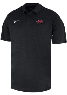 Nike Arkansas Razorbacks Mens Black Heather Short Sleeve Polo
