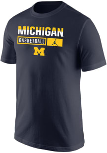 Nike Michigan Wolverines Blue Jordan Basketball Short Sleeve T Shirt