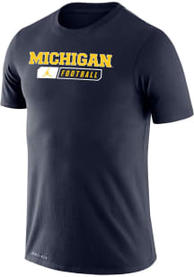 Nike Michigan Wolverines Blue Drifit JordanFootball Short Sleeve T Shirt