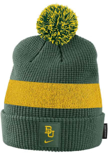 Nike Baylor Bears Green 2022 Sideline Pom Mens Knit Hat