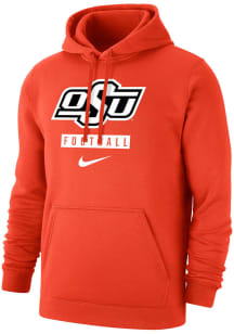 Nike Oklahoma State Cowboys Mens Orange Club Fleece Football Long Sleeve Hoodie