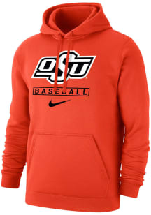 Nike Oklahoma State Cowboys Mens Orange Club Fleece Baseball Long Sleeve Hoodie