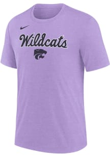Nike K-State Wildcats Lavender Script Powercat Triblend Short Sleeve Fashion T Shirt