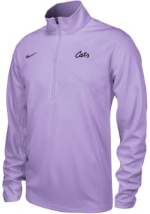 Nike K-State Wildcats Mens Lavender Script Drifit Training Long Sleeve Qtr Zip Pullover