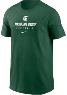 Nike Michigan State Spartans Youth Green Team Issue Football Short Sleeve T-Shirt