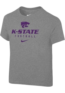 Nike K-State Wildcats Toddler Grey Team Issue Football Short Sleeve T-Shirt
