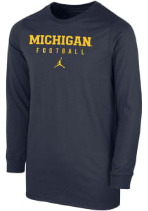 Nike Michigan Wolverines Youth Blue Team Issue Football Long Sleeve T-Shirt