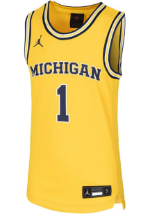 Nike Michigan Wolverines Youth Replica Gold Basketball Jersey
