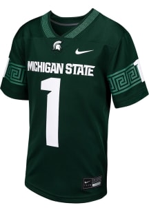 Nike Michigan State Spartans Youth Green Replica No 1 Football Jersey
