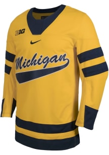 Nike  Michigan Wolverines Mens Yellow Vault Hockey Jersey