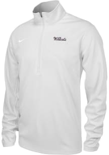 Nike K-State Wildcats Mens White Wildcats Script Long Sleeve Qtr Zip Pullover