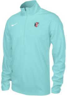 Nike KC Current Mens Teal Primary Logo Long Sleeve Qtr Zip Pullover