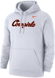 Nike Oklahoma State Cowboys Mens White Cowgirls Script Club Fleece Long Sleeve Hoodie