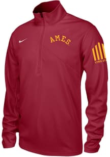 Nike Iowa State Cyclones Mens Crimson Jack Trice Long Sleeve Qtr Zip Pullover