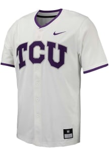 Nike TCU Horned Frogs Mens White Replica Baseball Jersey