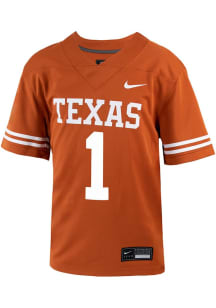 Nike Texas Longhorns Boys Burnt Orange Replica No 1 Football Jersey
