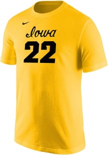 Caitlin Clark Iowa Hawkeyes Gold Basketball Design Short Sleeve Player T Shirt