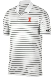 Nike Illinois Fighting Illini Mens Grey Primary Logo Short Sleeve Polo