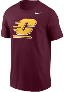 Nike Central Michigan Chippewas Maroon Primary Logo Short Sleeve T Shirt