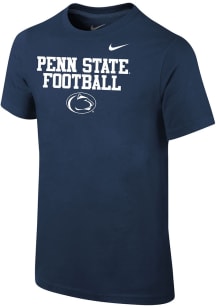 Nike Penn State Nittany Lions Youth Navy Blue Football Sport Drop Design Short Sleeve T-Shirt