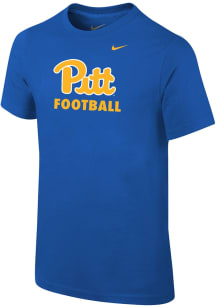 Nike Pitt Panthers Youth Blue Wordmark Football Sport Drop Short Sleeve T-Shirt