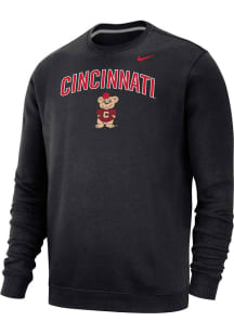 Nike Cincinnati Bearcats Mens Black Club Fleece Long Sleeve Crew Sweatshirt