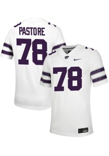 John Pastore  Nike K-State Wildcats White NIL Game Football Jersey