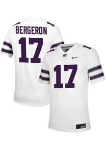 Mikey Bergeron  Nike K-State Wildcats White NIL Game Football Jersey