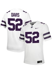 Ryan Davis  Nike K-State Wildcats White NIL Game Football Jersey