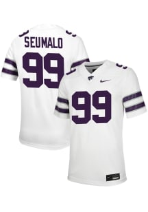 Uso Seumalo  Nike K-State Wildcats White NIL Game Football Jersey
