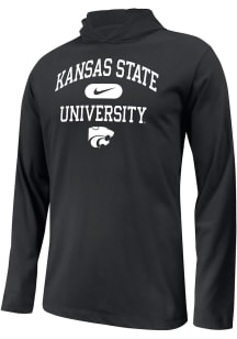 Nike K-State Wildcats Youth Black Authentic Lt Weight Long Sleeve Hoodie Shirt