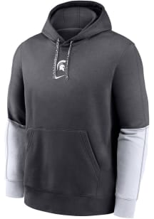 Nike Michigan State Spartans Youth Charcoal Team Issue Long Sleeve Hoodie