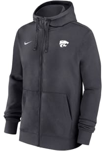 Nike K-State Wildcats Youth Grey Team Issue Long Sleeve Full Zip Jacket