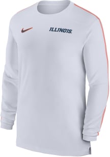 Nike Illinois Fighting Illini White DriFIT Coach UV Long Sleeve T-Shirt
