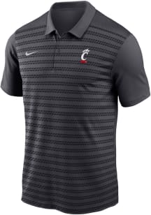 Nike Cincinnati Bearcats Mens Anthracite DriFIT Victory Stripe Short Sleeve Polo
