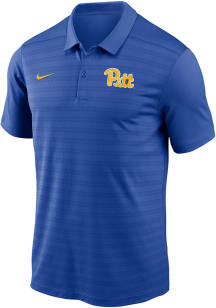 Nike Pitt Panthers Mens Blue DriFIT Victory Stripe Short Sleeve Polo