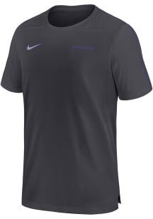 Nike K-State Wildcats Anthracite DriFIT Coach UV Short Sleeve T Shirt