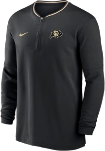 Nike Colorado Buffaloes Mens Black Sideline DriFIT Half Zip Gameday Long Sleeve Qtr Zip Pullover