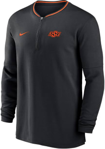 Nike Oklahoma State Cowboys Mens Black Sideline DriFIT Half Zip Gameday Long Sleeve Qtr Zip Pullov..