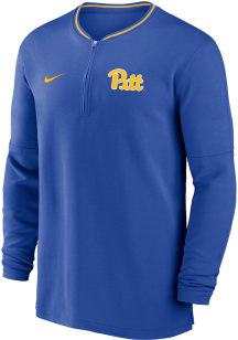 Nike Pitt Panthers Mens Blue Sideline DriFIT Half Zip Gameday Long Sleeve Qtr Zip Pullover