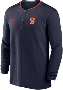 Nike Syracuse Orange Mens Navy Blue Sideline DriFIT Half Zip Gameday Long Sleeve Qtr Zip Pullover