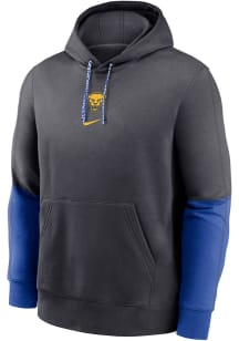 Nike Pitt Panthers Mens Anthracite Sideline Club Fleece Gameday Long Sleeve Hoodie