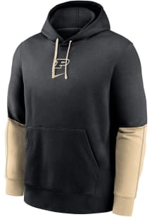 Nike Purdue Boilermakers Mens Black Sideline Club Fleece Gameday Long Sleeve Hoodie