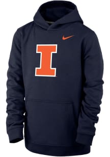 Nike Illinois Fighting Illini Youth Navy Blue Team Logo Hoodie Long Sleeve Hoodie