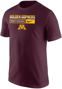 Nike Minnesota Golden Gophers Maroon Core Cotton Design Short Sleeve T Shirt