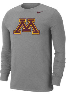 Nike Minnesota Golden Gophers Grey DF Cotton Long Sleeve T Shirt