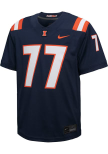 Nike Illinois Fighting Illini Youth Navy Blue Replica No 77 Football Jersey