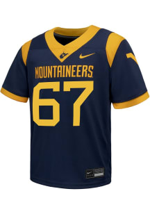 Nike West Virginia Mountaineers Youth Navy Blue Replica Football Jersey