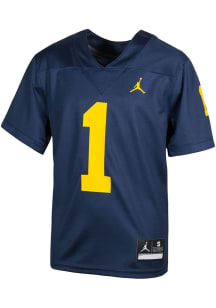 Nike Michigan Wolverines Boys Blue Replica No 1 Football Jersey